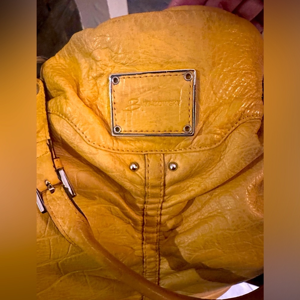 A beautiful bright yellow b Makowski leather bag in very good condition. - Picture 4 of 8
